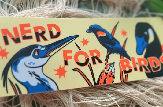 Nerd For Birds | Mini Bumper Sticker