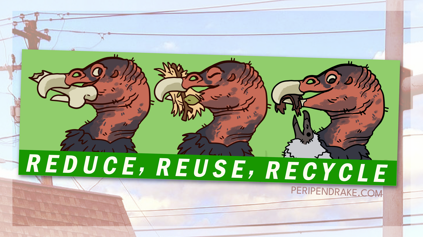 Reduce Reuse Recycle | Mini Bumper Sticker