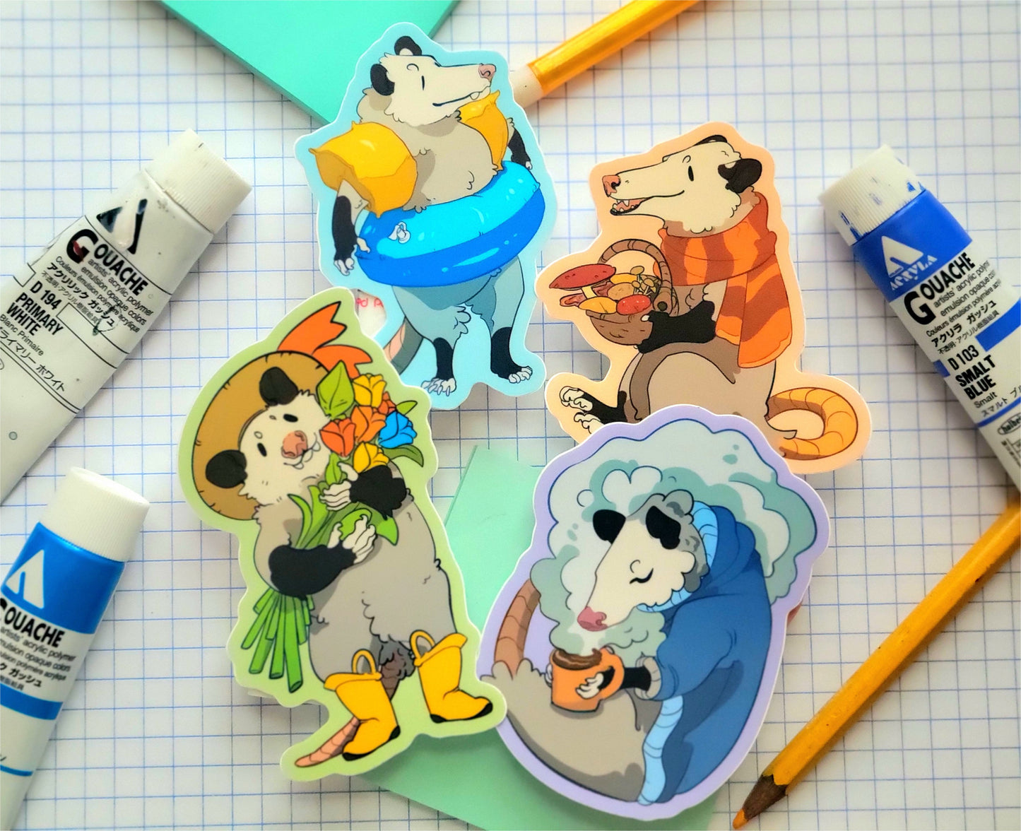 Seasonal Opossums (Old) | Sticker