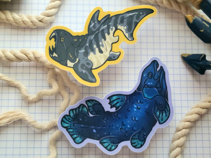 Dunkleosteus & Coelocanth | Stickers